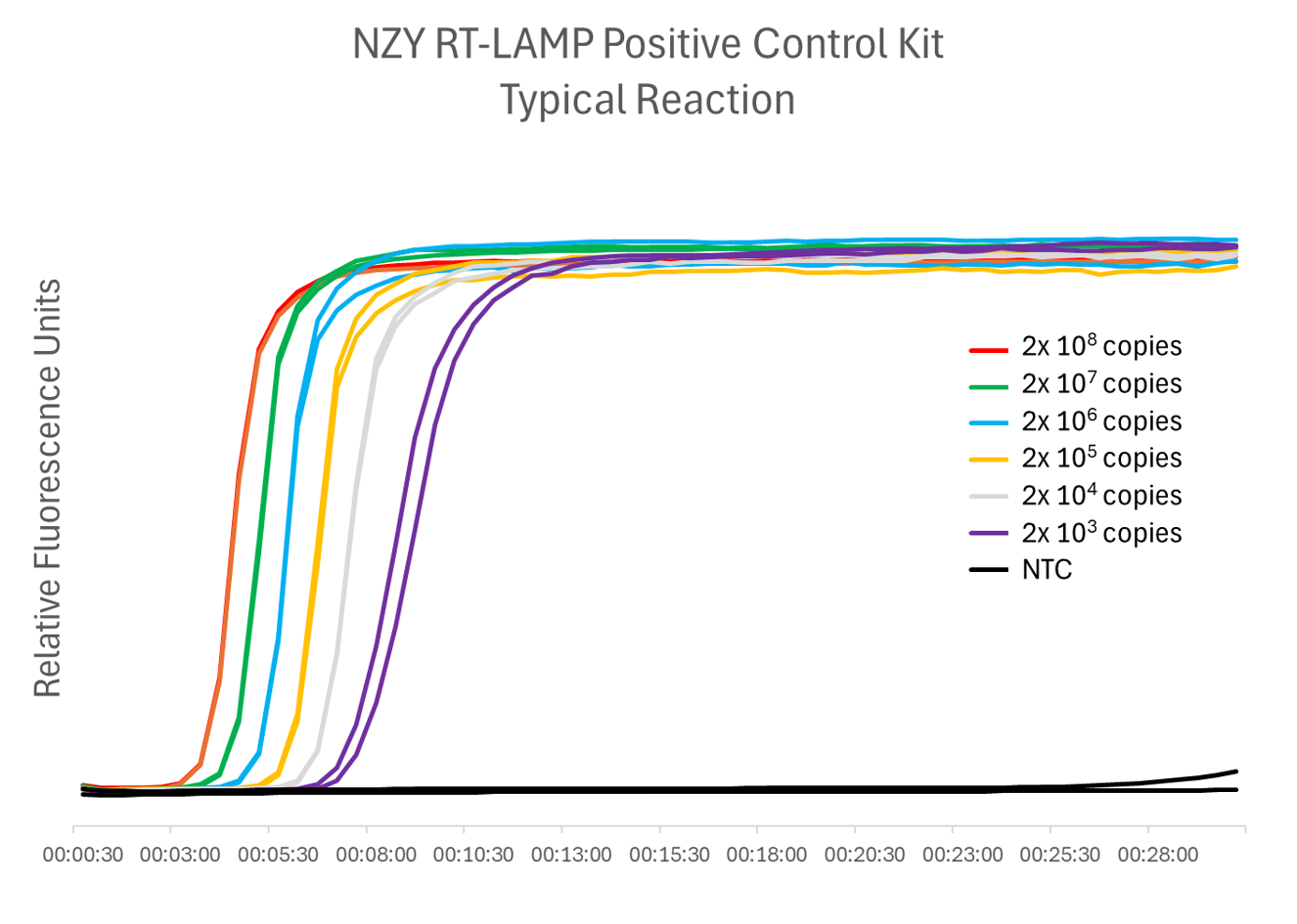 NZY RT-Lamp Positive Control Kit Typical Reaction